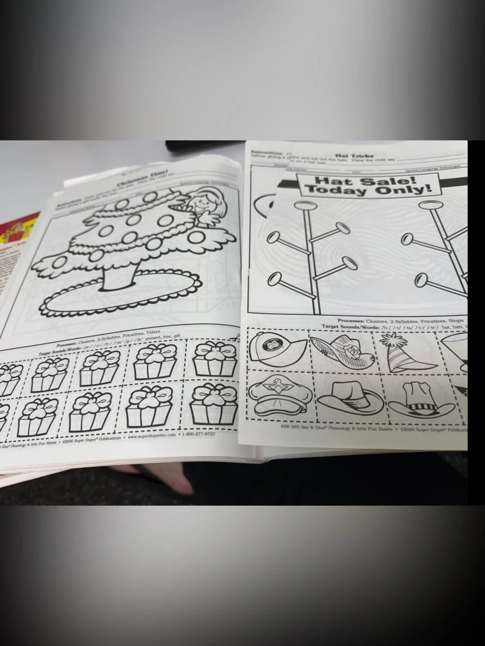 Super Duper Publications Say & Glue Phonology & Artic Fun Sheets Speech Therapy